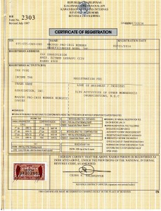 BIR Reg Certificate